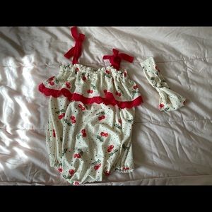 Jessica Simpson Cherry Romper with headband